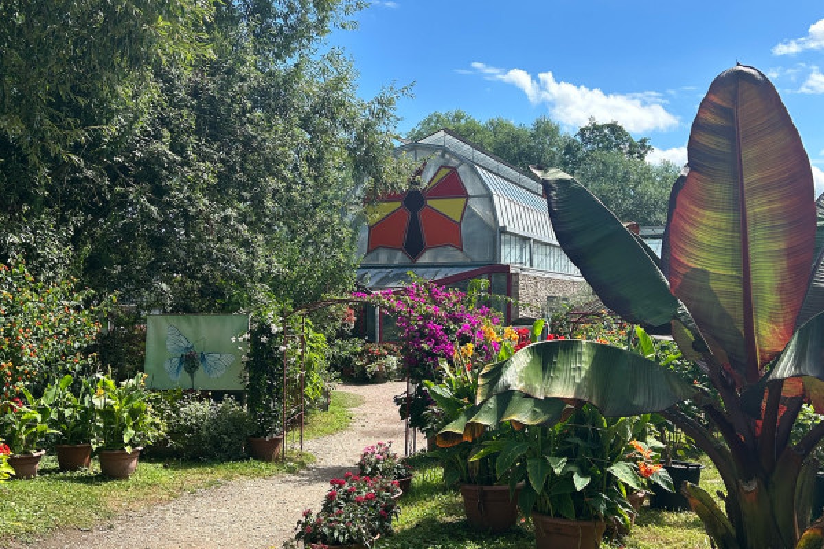 Vue large du jardin des papillons